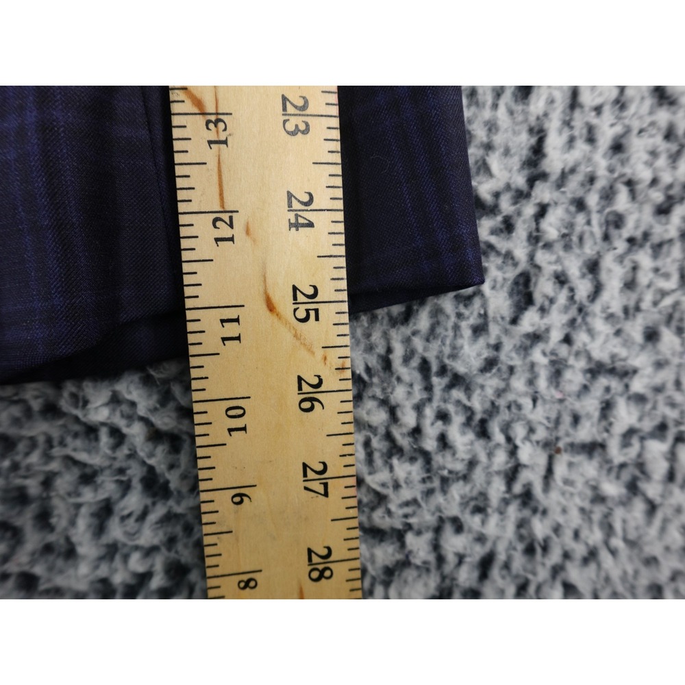 Bespoke 44 L Loro Piana " 4 Seasons " Super 130's Navy Blue Double Windowpane - Picture 13 of 16